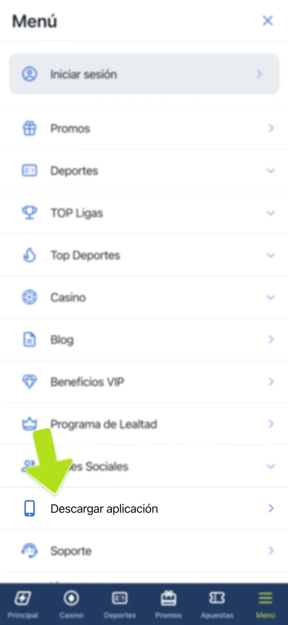 Entra en la sección dedicada de JugaBet móvil.