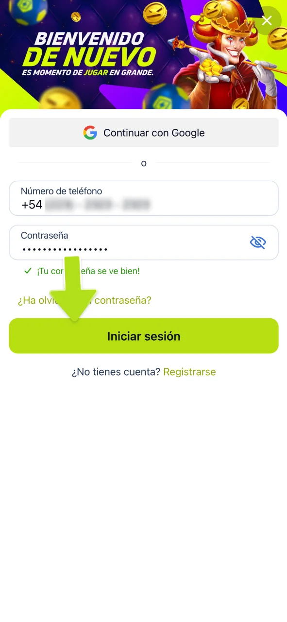 Inicia sesión y abre deportes en JugaBet.