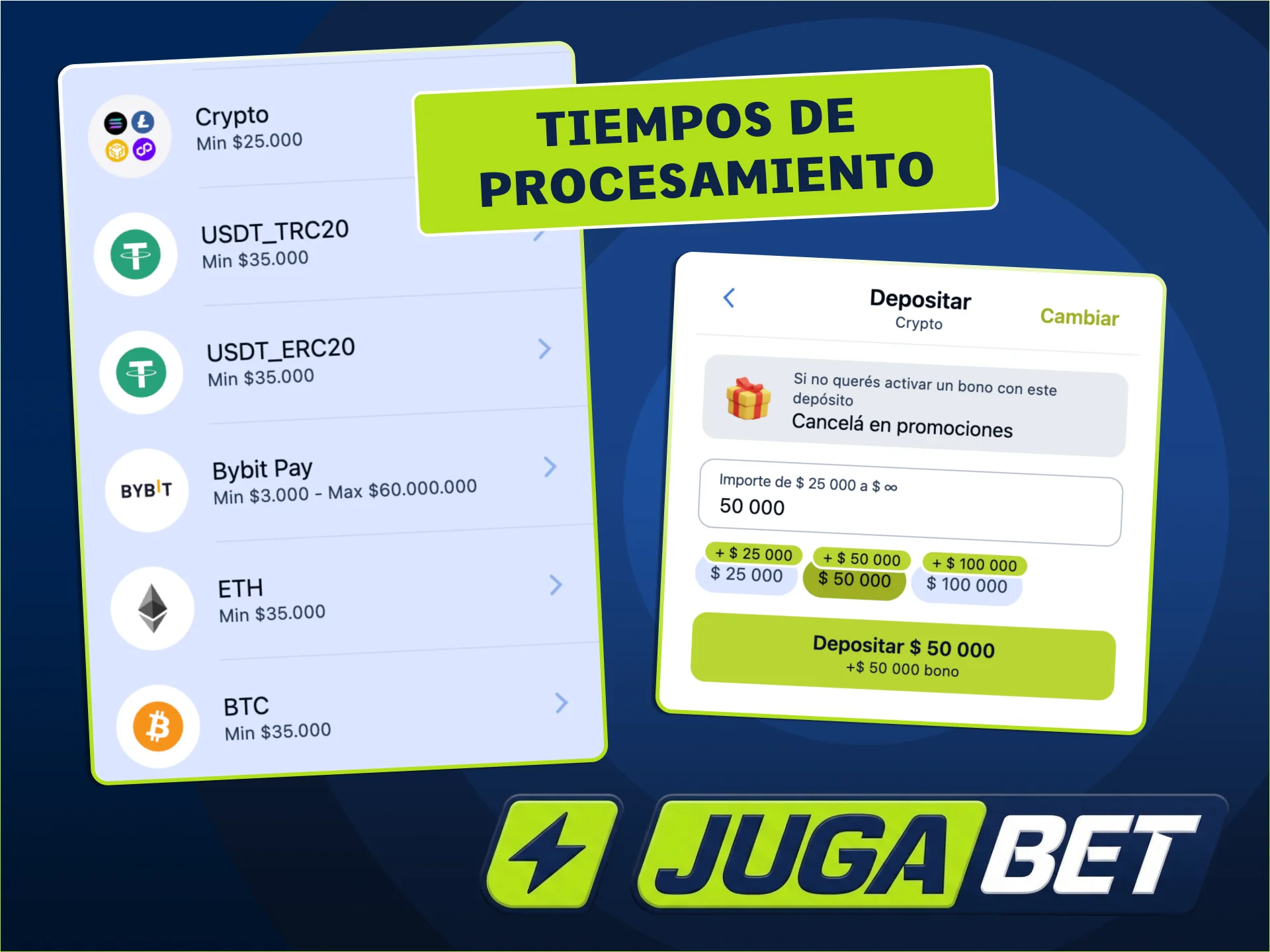 Compara la rapidez de tus pagos en JugaBet.