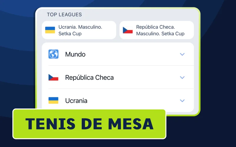 Apuesta en vivo al tenis de mesa con JugaBet.