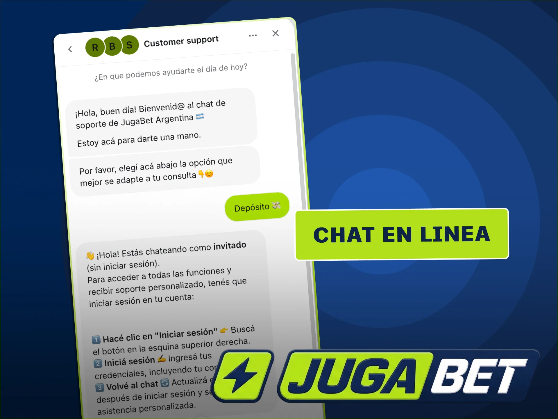Chateá con JugaBet y resolvé tus dudas en minutos.